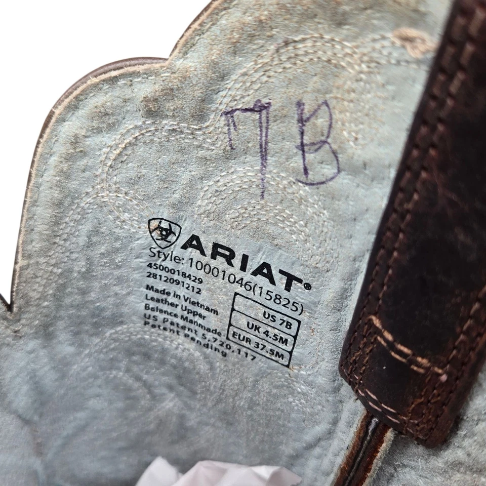 Ariat Botas de Vaquero Cuero Marrón Mujer 7 B Vaquera Western Damas Zapatos Foto 4 de 4