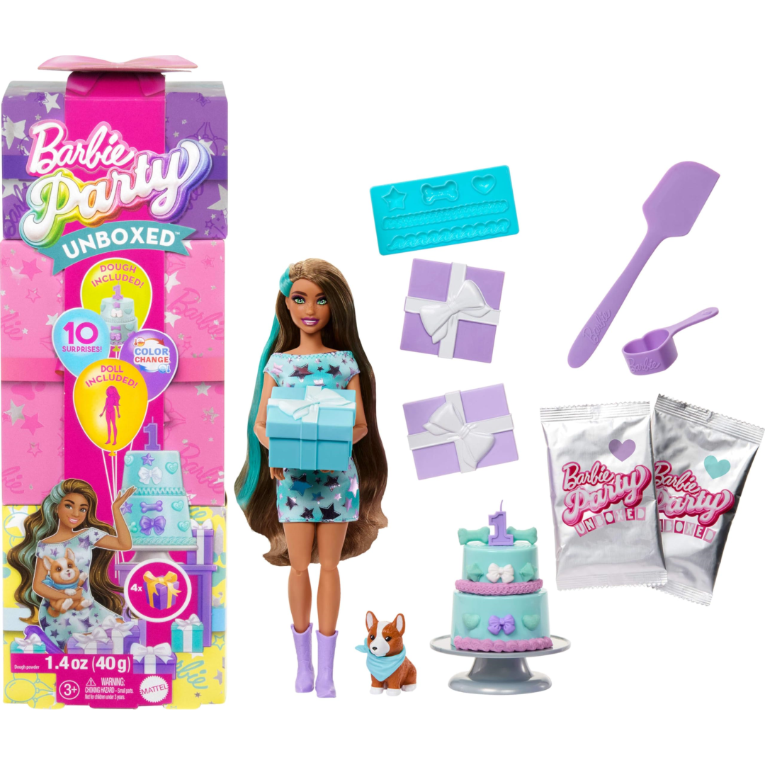 Barbie Blue Party Unboxed Pet Birthday Series