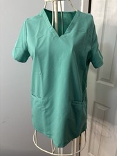 Figs Scrub Top Shirt Short Sleeve Technical Collection Green Women  s Size S 815