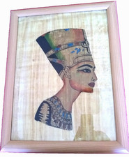 ANTICO PAPIRO EGIZIANO CON CORNICE AUTENTICO INTERAMENTE REALIZZATO A MANO