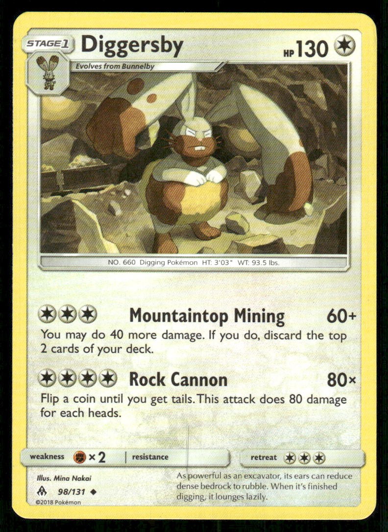 Diggersby 98/131 Uncommon Forbidden Light Pokemon Lightly Played