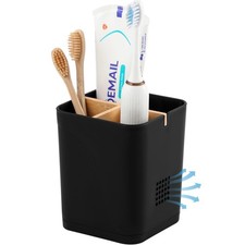 Electric Toothbrush Holder 3 Slots Tooth Brushing Small 3 Slots , Black