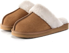 Fuzzy Slippers for Women Cozy Faux Fur House Shoes Memory Foam Slippers Winter