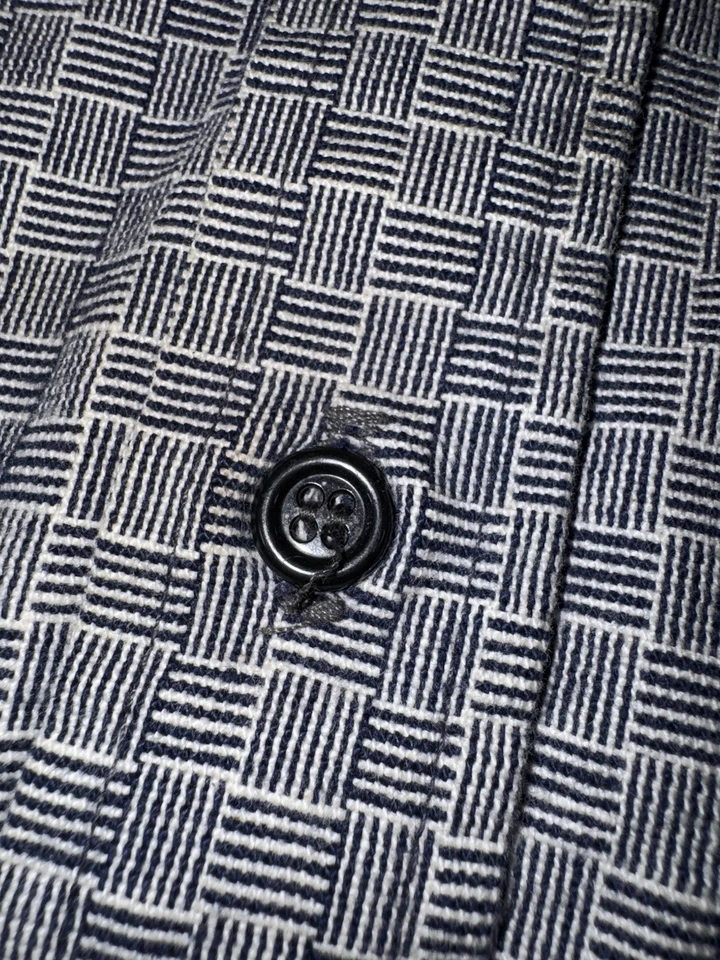 Camisa Five Brother Para Hombre XXL Azul Gris Abotonada De Colección Hecha en EE. UU. Trabajo Pesado De Colección Foto 4 de 4