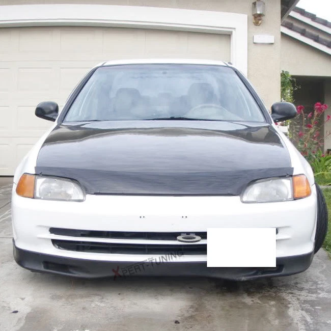 Front Bumper Lip Spoiler Splitter Fits 92-95 Honda Civic - Unpainted Black PU - Изображение 3 из 4