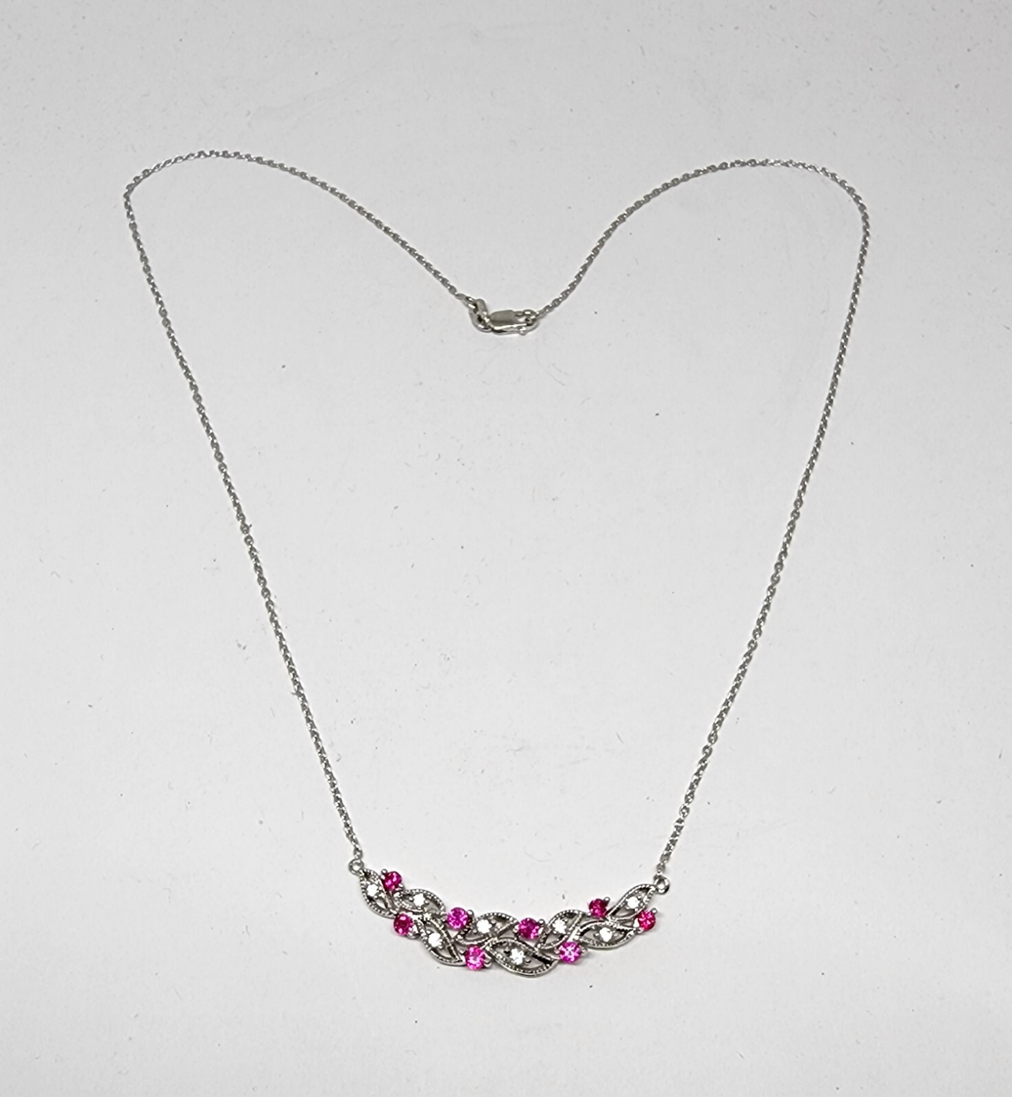 Sterling Silver Lab Created Ruby & White Sapphire… - image 3