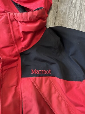 Vintage Marmot Ski Jacket Mens XL Red Black Snowboarding Mountain
