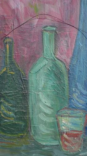 Sconosciuto Espressionista/Forfora Interno Dipinto a Olio Circa 1950 - Picture 10 of 11