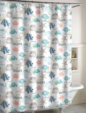 Destinations Seaside bay Cotton Starfish Seashells 72x72 shower curtain