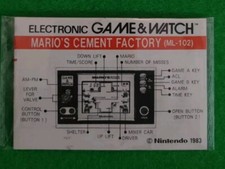 Nintendo Game Watch Mario S Cement Manuals Insert