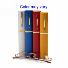 4 Pairs Reading Glasses Thin Reader Glasses Unsex Tube Hard Case Color May Vary.
