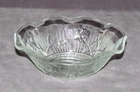 Jeannette Glass IRIS AND HERRINGBONE Crystal Small Ruffled Sauce Bowl