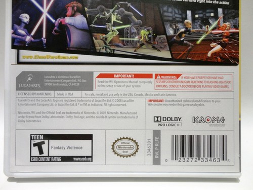 Wii Star Wars The Clone Wars LightSaber Duels by Lucasarts T-Teen 334635 - Picture 3 of 4