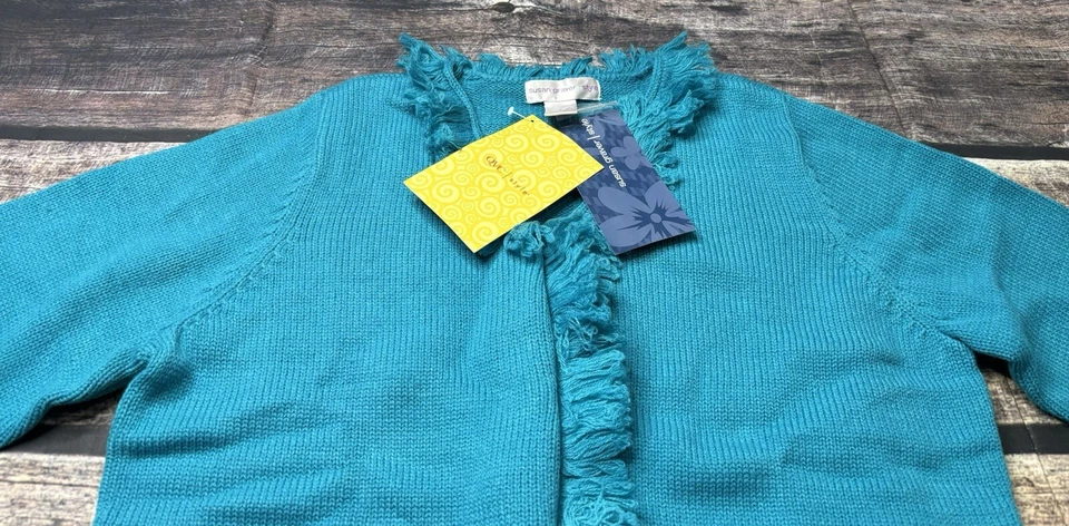 Suéter Cárdigan Estilo Susan Graver Para Mujer Grande QVC Borla Mezcla Lana Punto Abierto Foto 4 de 4