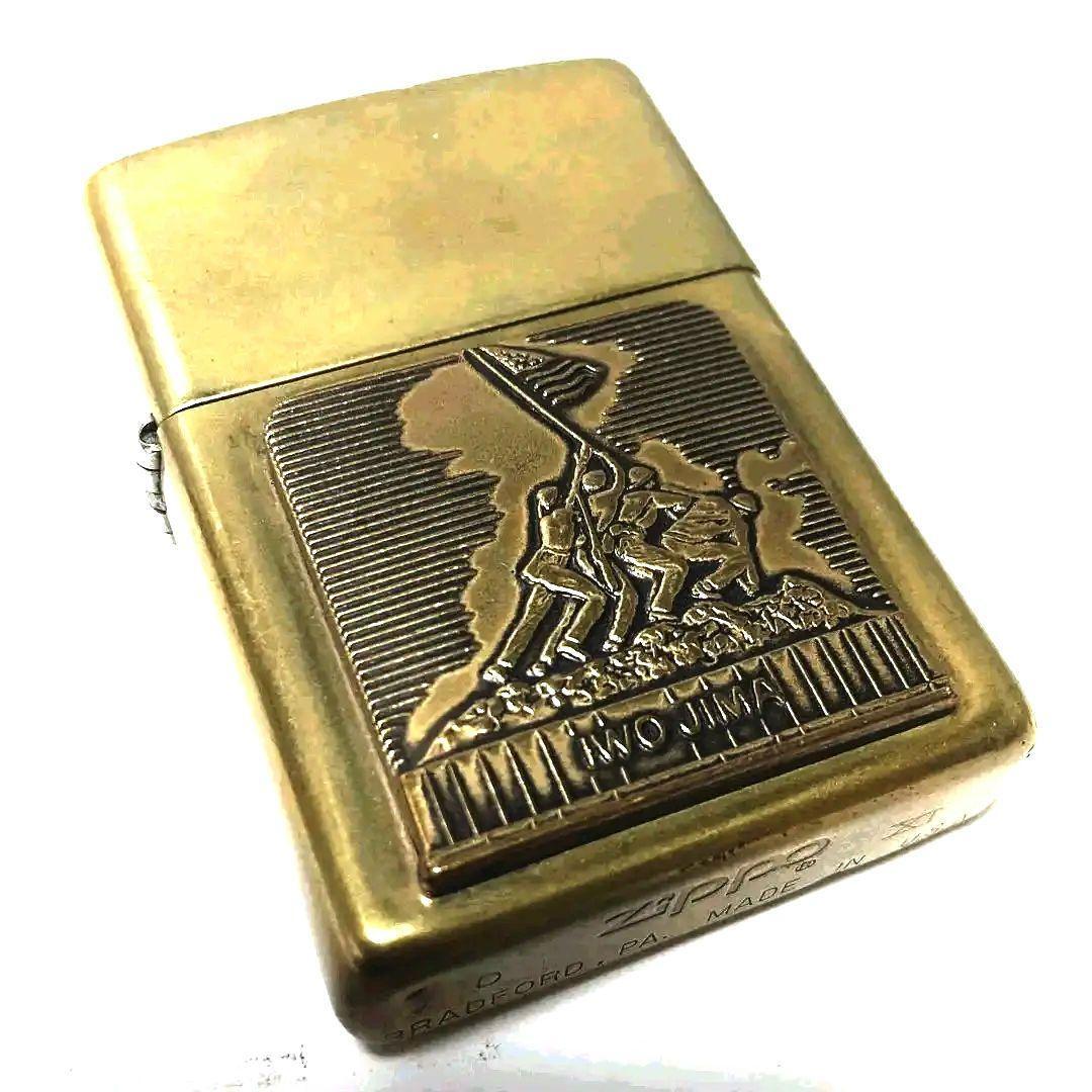 Zippo Oil Lighter Iwo Jima Marine Corps Gold Brass No Box | eBay