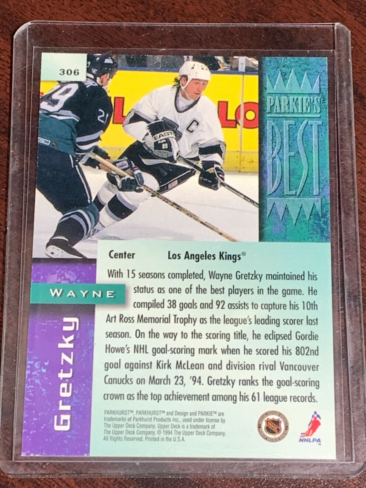 C361 ~ PARKHURST - YOU CRASH THE GAME ~ WAYNE GRETZKY 94-5 #G11 NHL HOCKEY  CARD