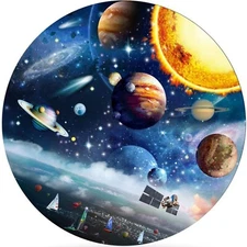 Jigsaw Puzzle Round Space 27" Wall Decor Challenge Game for Adults Kids 1000 pcs