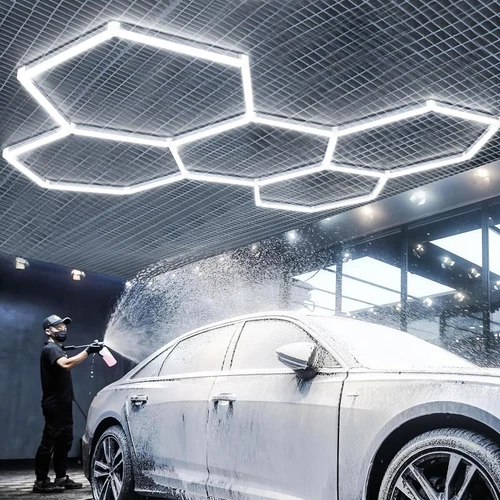 5 HEX Hexagon LED Lighting Car Detail Retail Garage Workshop Home Gym Wall Light - Picture 7 of 18