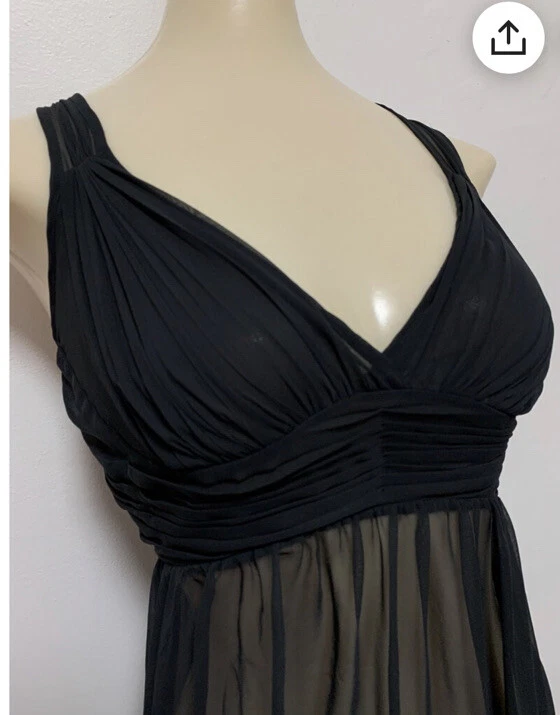 UNDERCOVER Abito nero Victorias Secret taglia media vintage anni 90 camicia da notte slip dress Y2K