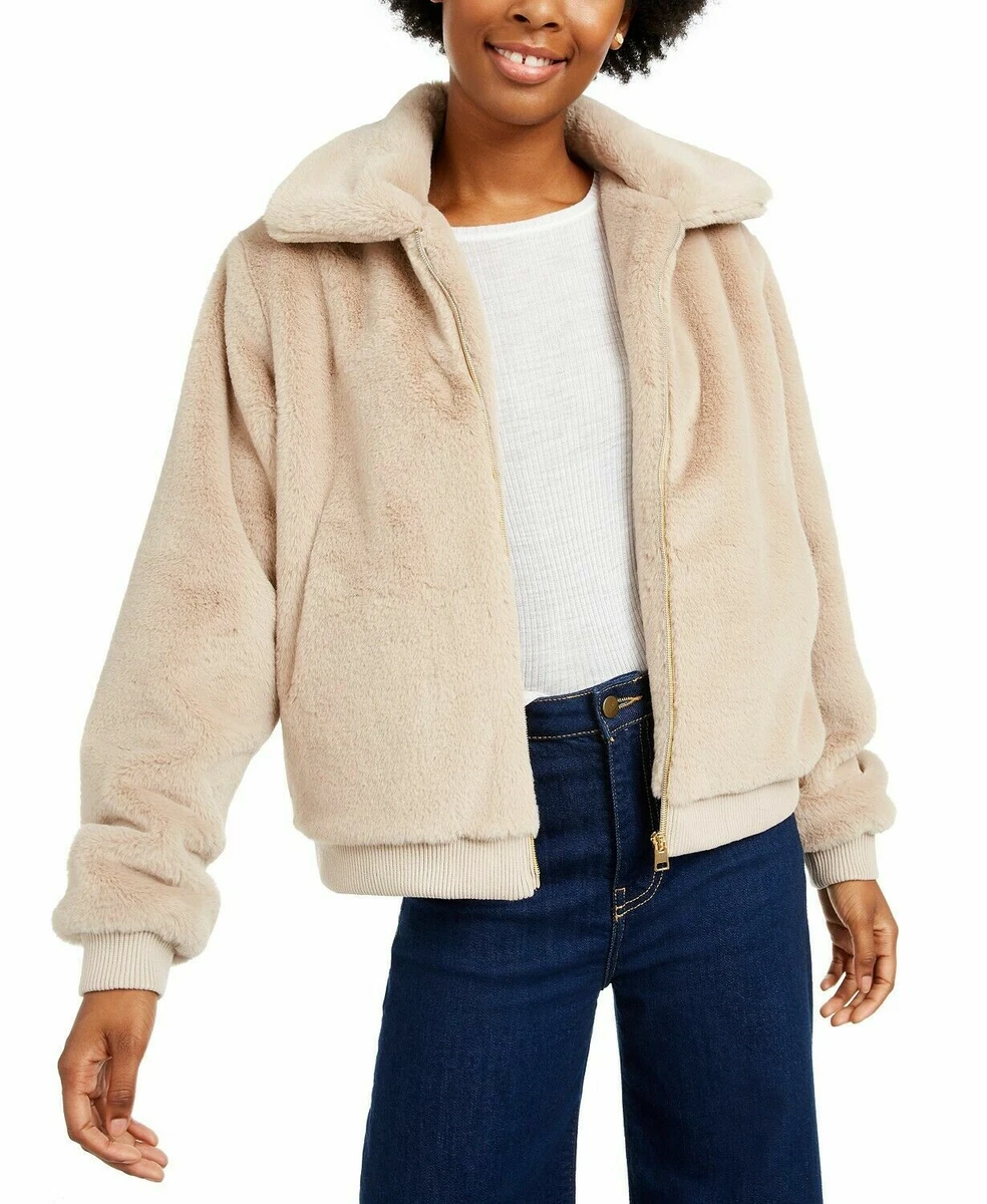 Juniors faux top fur jacket