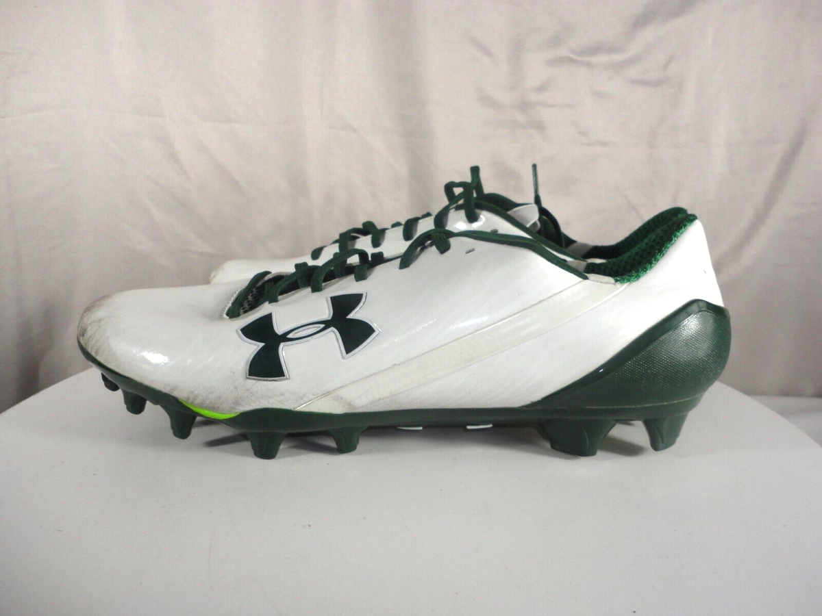 期間限定セール‼️UNDER ARMOUR SPOTLIGHT LEATHER Under Armour Spotlight LE Low Football Cleats White/Green 1294289