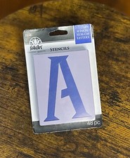 NEW Plaid Folk Art Reusable Stencils 4 inch Letter Stencils- 48 Stencils 