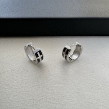 12mm Cross Hoop Earrings for Men Women,Streetwear Punk Hip Hop Unisex Style