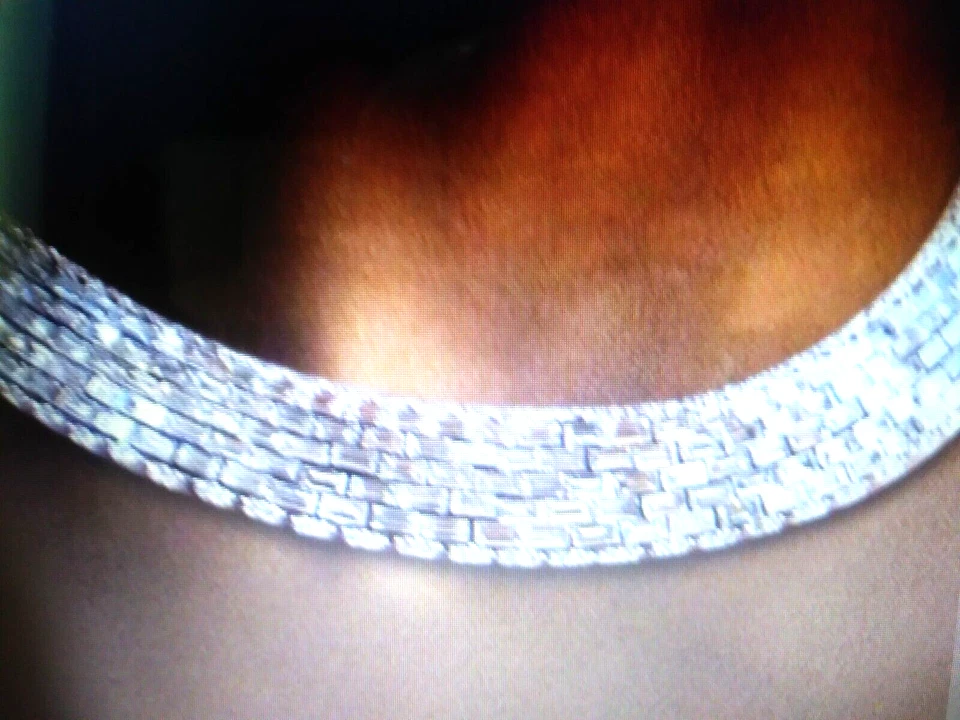 COLLAR GARGANTILLA ZAFIRO PLATA REVESTIDO PLATINO RARO 17 PULGADAS + BONIFICACIÓN