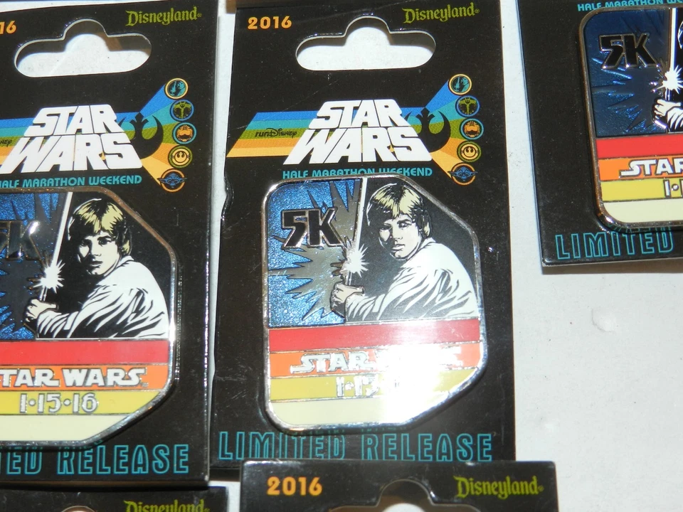 Prendedor x25 2016 Disneyland Star Wars 1/2 Maratón Fin de Semana 5K Luke Skywalker Disney Foto 3 de 3
