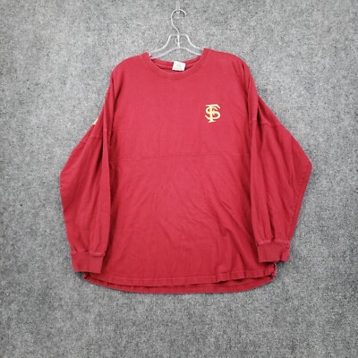 Florida State Seminoles T Shirt Mens Small Red Pressbox Long Sleeve Football Tee