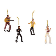 KURT ADLER 4 PIECE RESIN ELVIS PRESLEY  CHRISTMAS ORNAMENT GIFT BOX SET EP2176