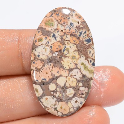 Natural Leopard Skin Jasper Oval Shape Cabochon Gemstone 26 Ct. 35X21X4 mm DK-37
