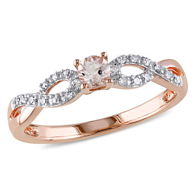 Amour Ring roséplattiert Silber Edelstein und 1/10 kt TDW Diamant