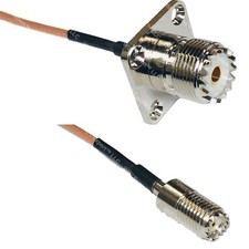 RG316 UHF Female Flange to MINI UHF FEMALE RF Cable Rapid-SHIP LOT