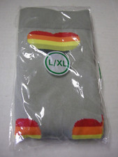 Knee High Socks, Size L/XL, Heart Design, Gray, Brand New