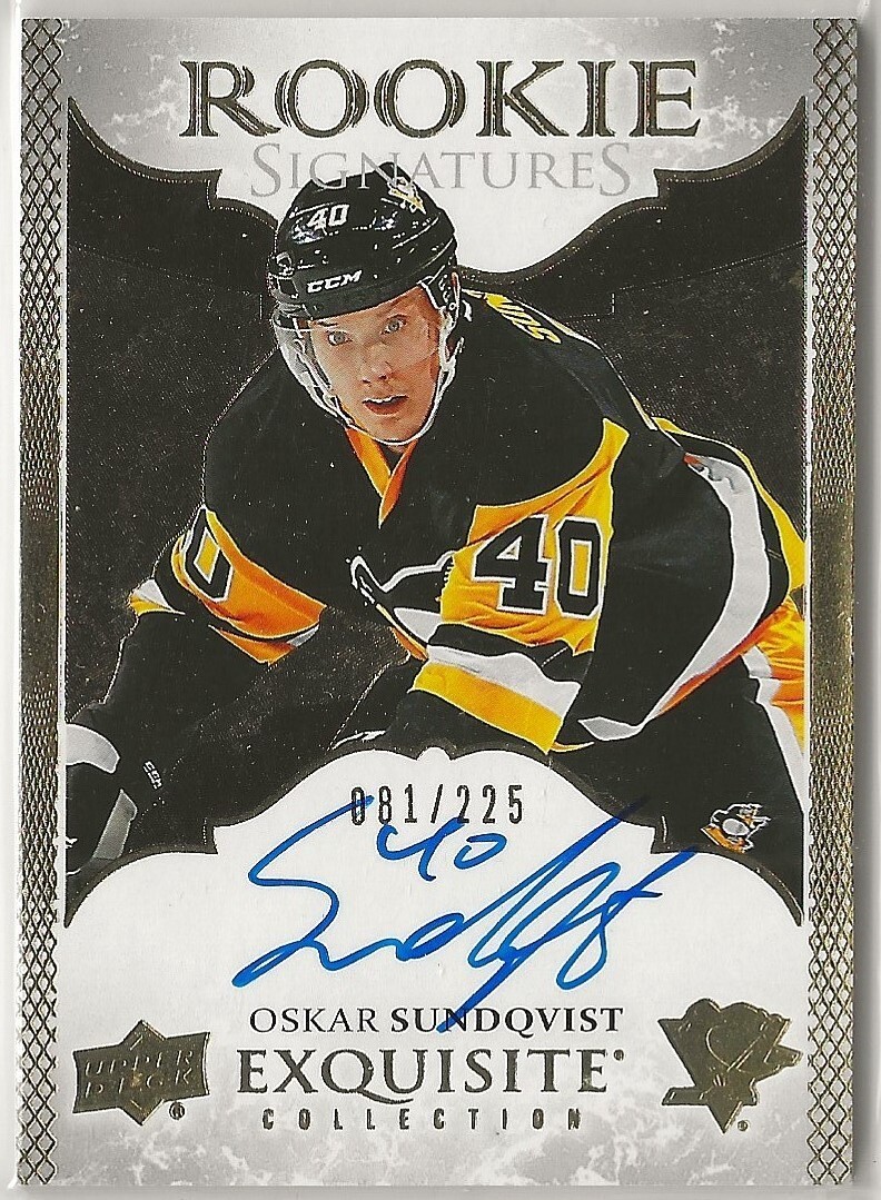 2016-17 Exquisite Collection Rookie Signatures #ERSOS Oskar Sundqvist 081/225