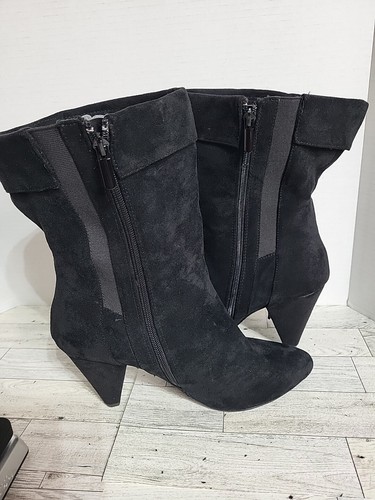 Botas Torrid 8.5 Negro Flecos Tacón Alto Cremallera Excelente Estado - Imagen 2 de 8