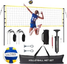 Volleyball Net Outdoor - Includes 32X3 Feet Regulation Size Net, 8.5-Inch PU Vol