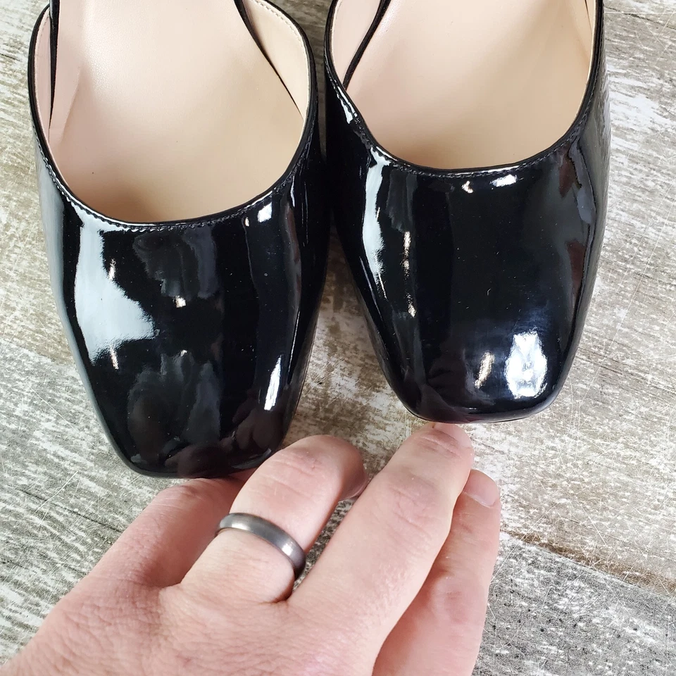 Sandalias de tacón alto Bandolino Letsadd para mujer talla 8,5 M charol negro Foto 2 de 4