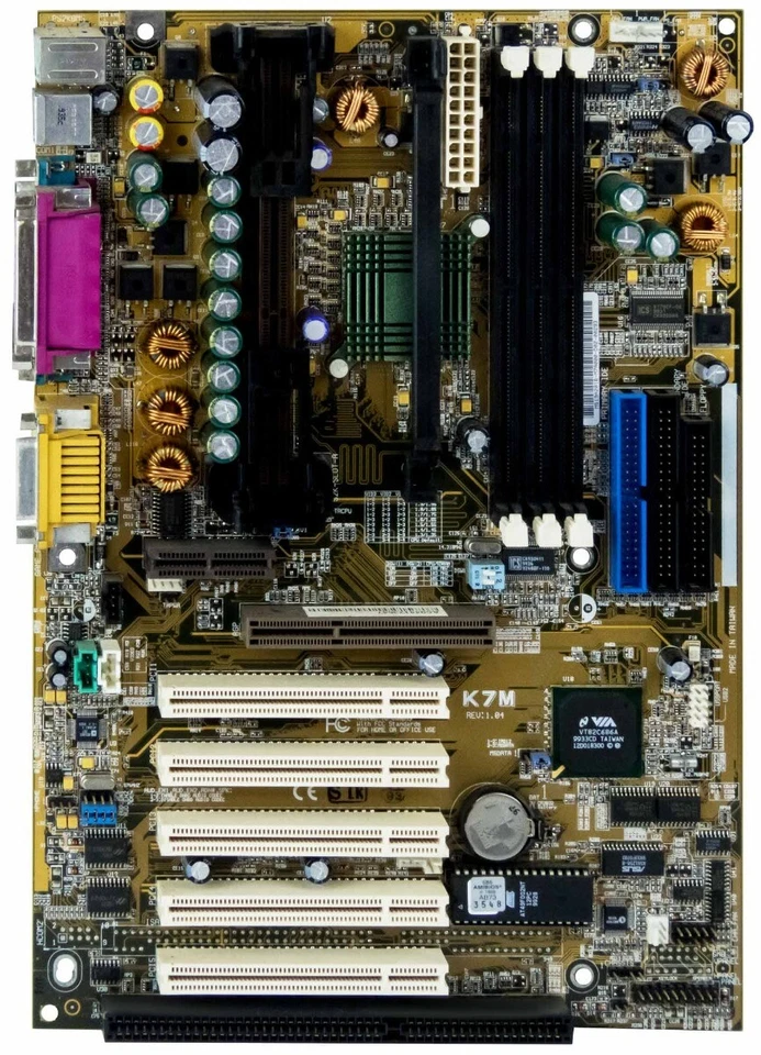ASUS K7M AMD 751 SLOT 1 3X SDRAM ISA 5X PCI AGP ATX MAINBOARD - Immagine 2 di 2