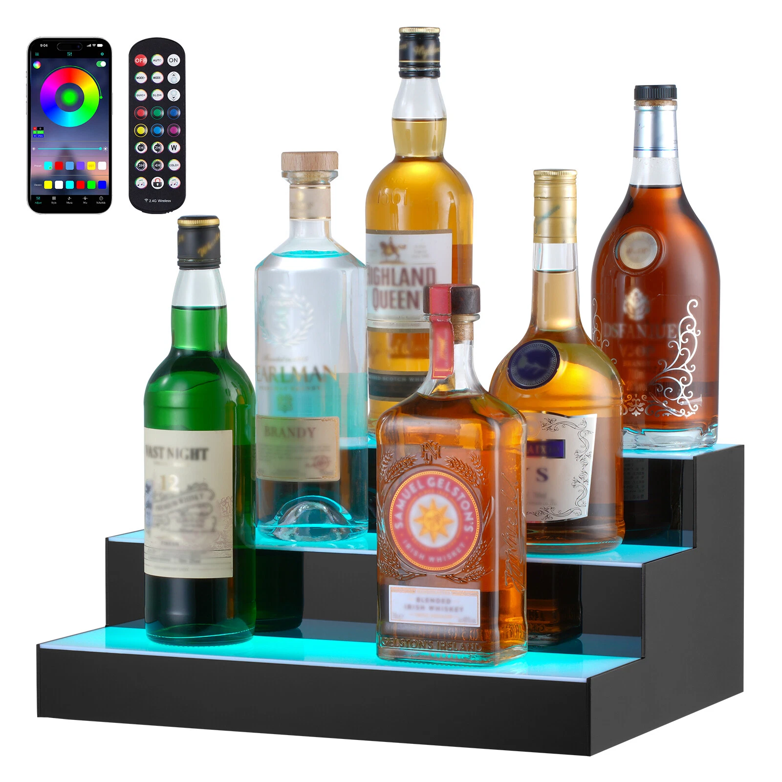 Bottle display,LED,RF remote and App control