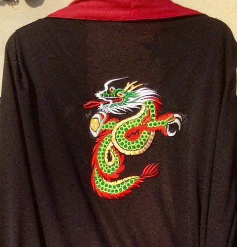 Reversible Black & Red Ring Worn Pro Wrestling Entrance Robe L-XL (Read Below) - Picture 7 of 13