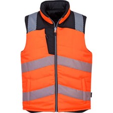 Image of Portwest PW3 Reversible Hi Vis Bodywarmer Orange / Black M