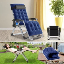 MOPHOTO Folding Lounge Chair /Zero Gravity Chair Sleep Bed Cot Pool Lawn Lounger