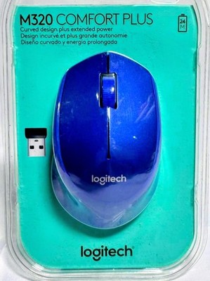 *** Brand New in pack- Logitech M320 Comfort Plus Wireless Mouse Blue 910-004353