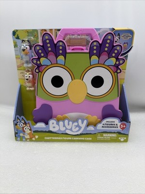 Bluey Play set Storage Carrying Case 4 Figures Muffin Chattermax Bingo Toy New!