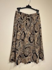 Alfred Dunner Pleated Skirt MD 8-10 Paisley Mosaic Tribal Peasant Neutral Damask