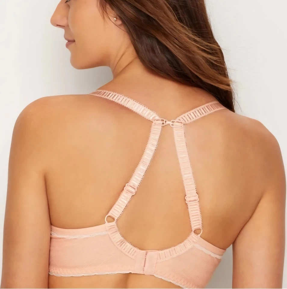 FREYA Deco Vibe Bra 30D Blush Moulded Plunge Convertible J-Hook Underwire - Image 3 of 4