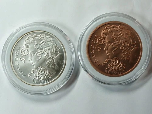 2020 Freedom Girl Silver Shield Round Coin 1 oz .999 Fine Silver NOT BU. READ