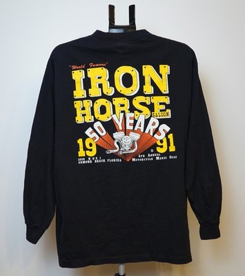 Vintage 1991 Iron Horse Saloon 50 Years Harley Bike Week Long Sleeve T-Shirt